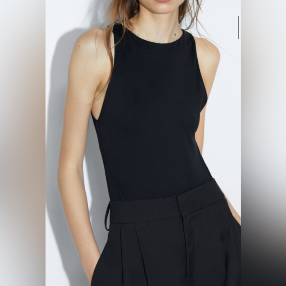 Zara High Neck Sleeveless Bodysuit